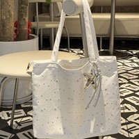 Nouveau sac fourre-tout en toile de style coréen, grande capacité, avec fermeture éclair, polyvalent et décontracté, sac à bandoulière
