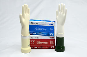 Guantes médicos de látex sin polvo Guantes recubiertos de látex de espuma Guantes de látex resistentes - Product Image 4