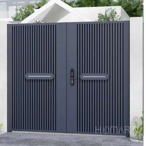 Puertas corredizas de aluminio para exteriores de alta calidad para entrada de casa Diseño de puerta principal grande con patrón de apertura automática para casas - Product Image 1