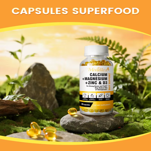 Complément <span class=keywords><strong>de</strong></span> capsules <span class=keywords><strong>de</strong></span> vitamine D3 K2, biologique, végétalien, pour des os sains et solides, calcium, magnésium, vitamine D3 K2, capsules molles - Product Image 6