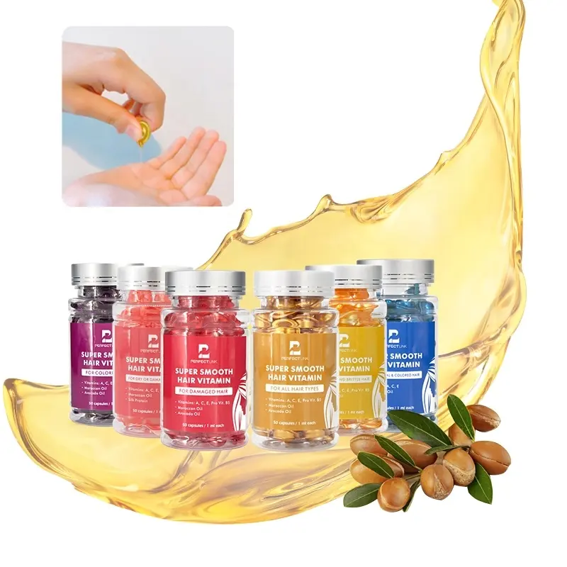 Cápsulas de soro de óleo de caracol, tratamento liso de abacate para crescimento rápido do cabelo, orgânico
