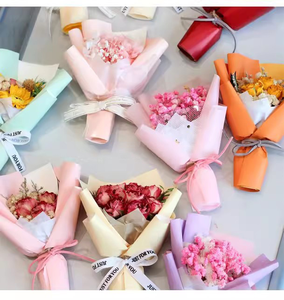 Mini bouquet <span class=keywords><strong>de</strong></span> roses séchées faites à la main <span class=keywords><strong>de</strong></span> 12 cm, fleurs séchées, cadeaux souvenirs DIY pour fille, pour étudiante, décorations pour la Saint-Valentin - Product Image 5