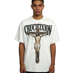 T-shirt décontracté pour homme en coton tricoté 100% uni, effet vieilli, coupe ample, 150 GSM, imprimé DTG - Product Image 3