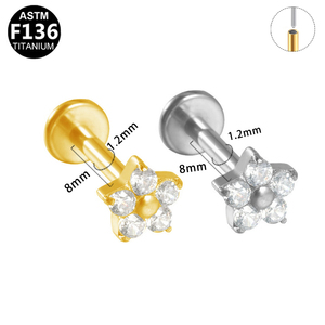 Gaby Nieuwe Verkoop Titanium <span class=keywords><strong>Labret</strong></span> Piercing Ringen Vrouwen Sexy Lip Ringen Met Zirkoon Eenvoudige Draadloze Oor Piercing Sieraden - Product Image 6
