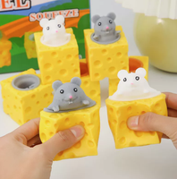 Jouet anti-stress en mousse PU à logo personnalisé, souris en forme de fromage, à récupération lente, pour cadeau promotionnel