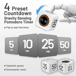Temporizador Giratorio Pomodoro de 5/10/25/50 Minutos, Cronómetro de Cuenta Regresiva, Herramienta de Productividad para Escritorio, Temporizador de <span class=keywords><strong>Cubo</strong></span> para TDAH - Product Image 6