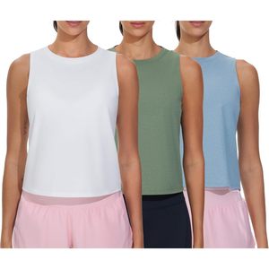 FOXA Lot de 3 débardeurs de sport pour femme, séchage rapide, col rond, sans manches, pour le yoga - Product Image 1