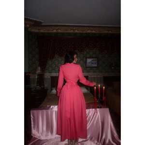 Conjunto de Dos Piezas para Mujer, Color Fucsia, Estilo Veuve, Largo por Encima de la Rodilla, para Salir de Fiesta - Product Image 1