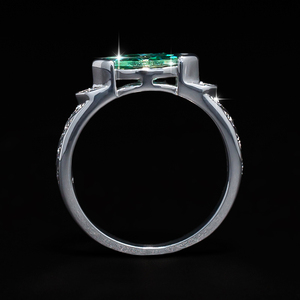 호루스의 절묘한 패션 눈 1 <span class=keywords><strong>CT</strong></span> 말 눈 그린 모이사나이트 반지 S925 스털링 실버 커플 다이아몬드 반지 - Product Image 4