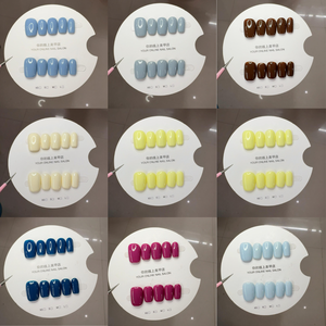 Ongles artificiels faits à la main 10pcs faux ongles conseils réutilisables carrés décorer conception pour les doigts - Product Image 2
