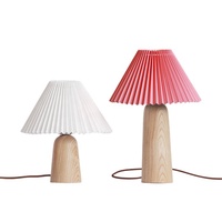 Lampe de table led moderne et simple, abat-jour en bois pour salon, café, hôtel, table en papier