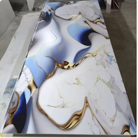 Panneau mural décoratif intérieur moderne imperméable et brillant, alternative ignifuge au marbre, pour salle de bain, feuille de marbre PVC UV