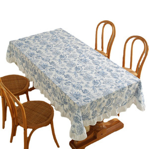 <span class=keywords><strong>Tovaglia</strong></span> in Stile Francese in <span class=keywords><strong>Cotone</strong></span> con Ricamo in Porcellana <span class=keywords><strong>Blu</strong></span> e Bianca, Impermeabile e Antimacchia, con Bordo Arricciato - Product Image 5