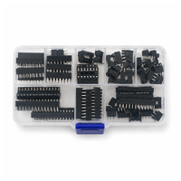 Kit de 66 prises CI DIP, pas de 2,54 mm, 6, 8, 14, 16, 18, 20, 24, 28 broches, type à souder, avec boîte de rangement pour projets électroniques DIY
