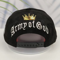 Gorra de Béisbol Negra de Gamuza de 6 Paneles, Personalizada con Bordado 3D en Relieve, Logotipo de Letras Góticas, Estilo Urbano, Unisex, Ajustable