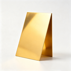 Plaque en laiton doré, support en A, finition laminée à froid, quincaillerie décorative, tôle estampée - Product Image 1