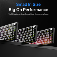 EWEADN DK75 Clavier mécanique 75% Mini clavier de jeu portable à interrupteur bleu mécanique avec LED RGB rétro-éclairé