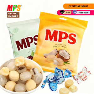 Fabricant OEM de marque privée <span class=keywords><strong>bonbons</strong></span> durs tropicaux à l'arôme de noix de coco confiserie goût fruité enrobé décoration emballée dans un sac - Product Image 1