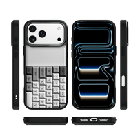 Coque de téléphone AG Feeling Black Edge avec motif clavier pour iPhone 17, 17 Pro Max, 16 Pro, 15, 15 Pro Max – Coque magnétique