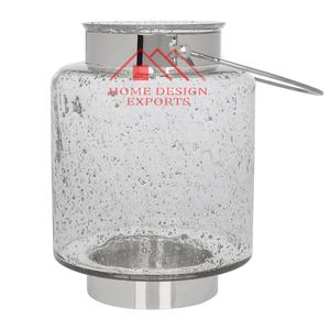 Decorations High Quality Glass <b>Crackle</b> <b>Candle</b> Holder Stainless Steel Luxury Glass <b>Crackle</b> <b>Candle</b> Lantern for Indoor and Outdoor - Product Image 6