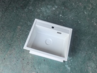 Évier de cuisine à cuve unique en pierre de quartz blanche, vasque de cuisine rectangulaire en granit composite à encastrer