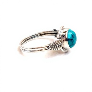 Anillo de plata de ley 925 con turquesa para mujer, regalo para aniversario de boda, anillo bohemio para ella - Product Image 2