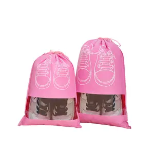 2022 Custom LOGO Travel Shoes Bag Non Woven Fabric Bundle Pocket Household Storage Bag Dustproof Drawstring Shoe Bag