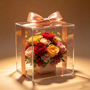 Boîte à fleurs en acrylique transparente <span class=keywords><strong>de</strong></span> qualité supérieure, emballage cadeau floral <span class=keywords><strong>de</strong></span> luxe, boîte à fleurs en acrylique, étui <span class=keywords><strong>de</strong></span> présentation pour bouquet <span class=keywords><strong>de</strong></span> roses <span class=keywords><strong>éternel</strong></span>les - Product Image 2