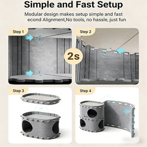Casa para Gatos de Doble Capa, Nido de Fieltro Gris, Redondo, Espacioso, Resistente a las Raspaduras, para Todas las Estaciones, Mueble para Mascotas - Product Image 5