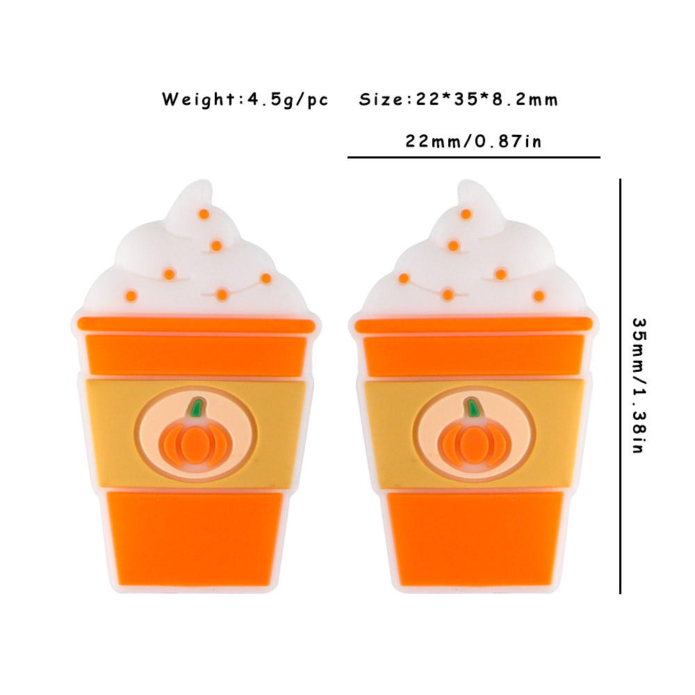 Pumpkin cup silicone beads SA204