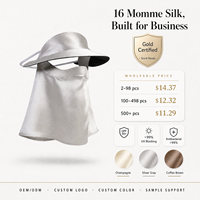 Masque facial long coréen en pure soie de mûrier 16 Momme, protection UV, haute qualité, OEM ODM, logo personnalisé, stock usine