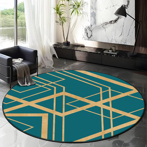 New Round Living Room Rug <b>Green</b> Abstract Crystal <b>Velvet</b> Stain Resistant Floor Mat Home Decor Area Rug - Product Image 5