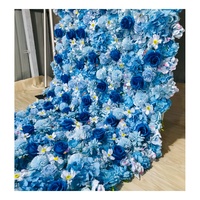 Panel dinding bunga buatan X560 untuk dekorasi pernikahan, latar belakang pengantin, warna biru tua 5D, dinding bunga mawar, langit gelap.