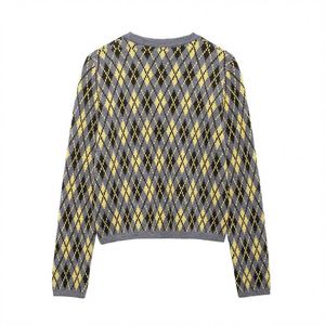 Suéteres Femininos 2024: Nova Moda Casual, Jaqueta de Tricô com Diamantes, Blusas de Tricô, Roupas de Outono para Mulheres - Product Image 3