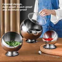 Bol à assaisonnement en acier inoxydable à fond incliné pour restaurant/cafétéria – Modèle moderne et minimaliste pour sauces et condiments