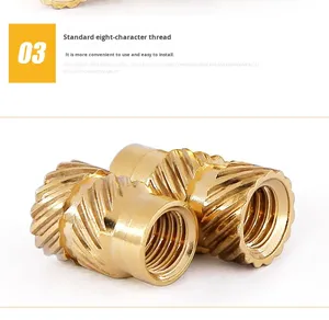 Inserts filetés en laiton à fusion à chaud M3 M4 <span class=keywords><strong>M5</strong></span>, écrous filetés à rainures, inserts encastrés - Product Image 5