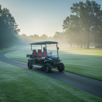 Voiturette de golf personnalisée avec benne de chargement, 4x4 tout-terrain, électrique, noire, 4 places