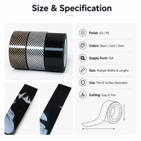 Rollo de Adhesivo Negro de Fibra de Carbono 3D 4D para el Umbral de la Puerta del Coche y el Parachoques Trasero