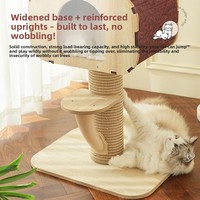 Arbre à chat combiné avec lit, style cabane en bois, structure d'escalade, résistant aux griffures, en panneau de bois densifié sans fibres, 2 niveaux