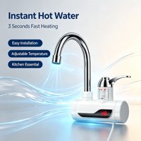Robinet d'eau chaude instantanée populaire avec affichage numérique de la température, chauffe-eau électrique pour la cuisine et l'usage domestique quotidien