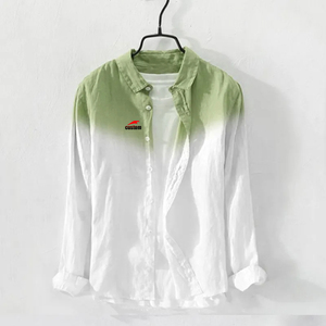 <span class=keywords><strong>Camicia</strong></span> da <span class=keywords><strong>uomo</strong></span> personalizzata in cotone biologico certificato, con stampa cinese, tinta a gradiente, bottoni, maniche lunghe, stile High Street, per l'autunno - Product Image 2