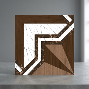 กระเบื้องปูพื้นเซรามิกขนาด 300x300 มม. ลายไม้แบบ Wood Book Match ผิวด้าน สไตล์ Rustic สำหรับห้องนั่งเล่น - Product Image 6