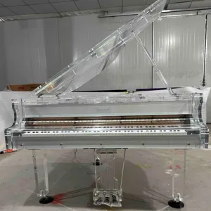 짜개진 조각 아크릴 피아노 벤치를 가진 152cm 은을 위한 주문 투명한 명확한 유리제 아크릴 아기 웅대한 피아노