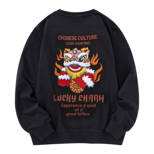 Người Đàn Ông Của Thêu Múa Sư Tử Thiết Kế Áo 100% Cotton Hợp Thời Trang Hợp Thời Trang Vòng Cổ Áo Thể Thao Trung Quốc Quần Áo Các Nhà Sản Xuất - Product Image 1