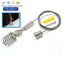 Kit de suspension par câble en acier inoxydable avec pince à câble réglable et crochet à ressort pour éclairage architectural