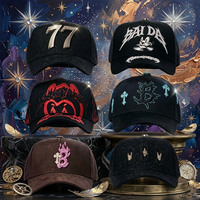 Casquette de baseball unisexe 5 panneaux en daim, personnalisée, modèle 31 Hats 77 Lastedition, nouvelle broderie 2026, avec épingle métallique, toutes saisons, fabricant