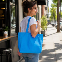 Bolsa de Lona Resistente con Base Reforzada y Refuerzos Laterales, Bolsa de Compras de Lona de Algodón Expandible para Uso Diario