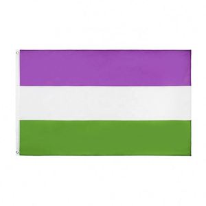 Pancarta de Arcoíris de Poliéster de Alta Calidad, Impresa, de 3x5 pies, para GenderQueer, Bandera Gay, Lésbica y Transgénero - Product Image 1