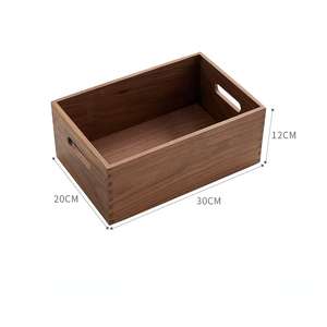 Plateau de service en bois à succès, vente en gros, grande capacité, noyer noir, poignée creuse, plateau de rangement, usage domestique, extérieur - Product Image 2