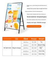 Support d'affichage publicitaire lumineux pliable vertical pour marché nocturne, panneau de menu sur pied